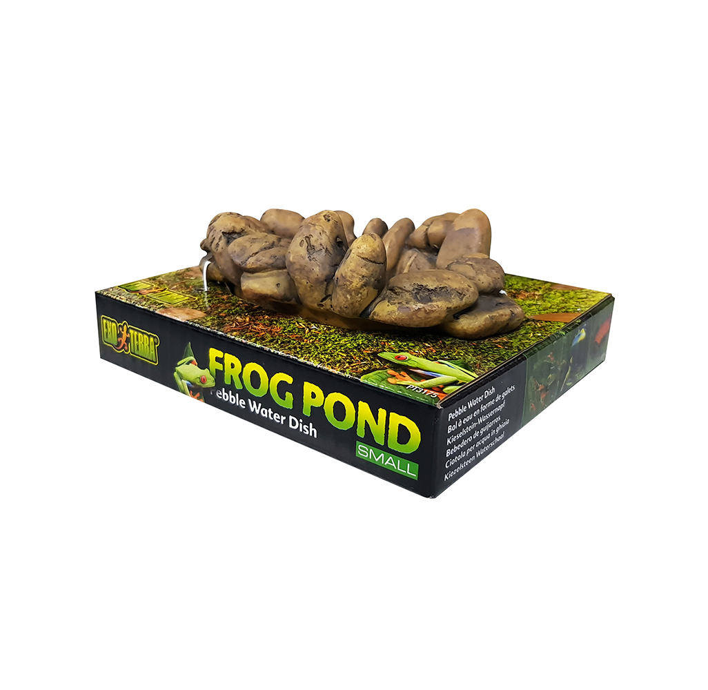 Exo Terra Frog Pond Large - Natural Pebble Water Dish For Amphibians & Reptiles