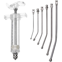 100ml Bird Crop Needle Bird Feeding Syringe 6pc Curved Gavage Tubes
