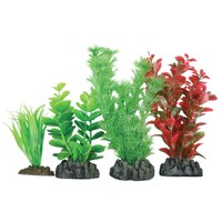 Aqua One Plastic Plant 4pk Mix 6 24236