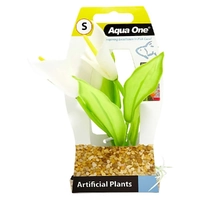Aqua One Plastic Plant Calla Lily With Log Base 28184