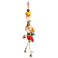 Avi One Parrot Toy Leather Mobile With Loofah & Wicker Ball 22882