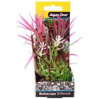 Aqua One Bettascape Spider Leaves On Driftwood Pink 28474