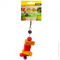 Pet One Veggie Wood Chew Cheese Blocks Hanging 20469