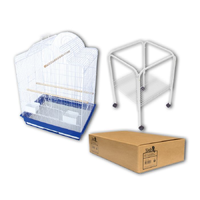 Birdie Arch Top Cage White & Blue With White Stand 61x42x82cm BLB04