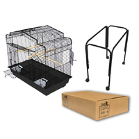 Birdie Bridge Arch Top Cage Black With Black Stand 66x36x60cm BLB06