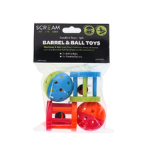 Scream Barrel And Ball Toy Pack Multicolour 4pk