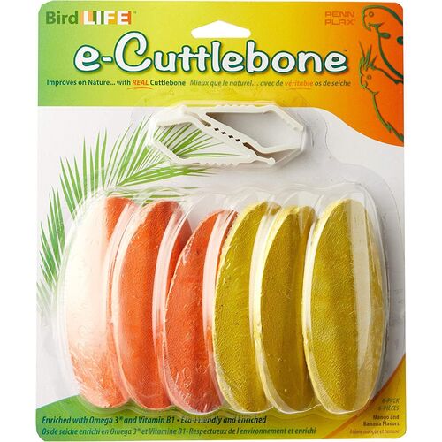 Penn Plax Bird Life E-Cuttlebone Mango/Banana Flavor 6pk 13cm