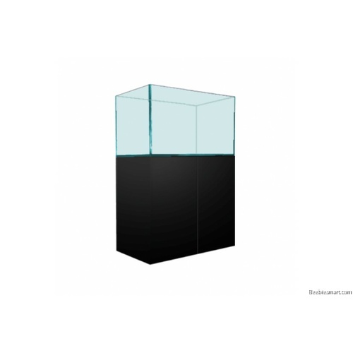 Petworx 48X18X21" Glass Tank On Gloss Black Cabinet