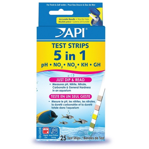 Api 5 In 1 Aquarium Test Strips 25pk