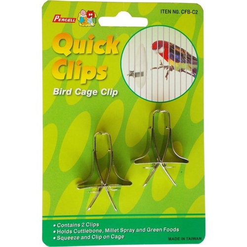 Percell Metal Cuttlebone Holder Bird Cage Quick Clip 2pk