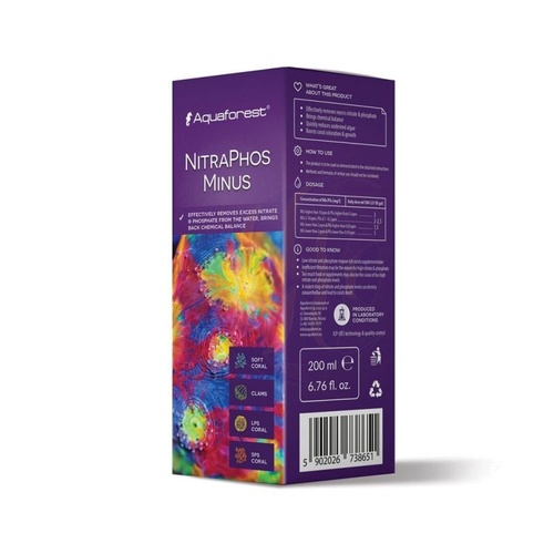 Aquaforest Nitraphos Minus 200Ml Removes Excess Nitrate & Phosphate