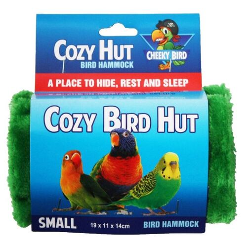Cheeky Bird Cozy Hut Hammock Small 19x11x14cm B0700 Assorted Colour Blue or Green
