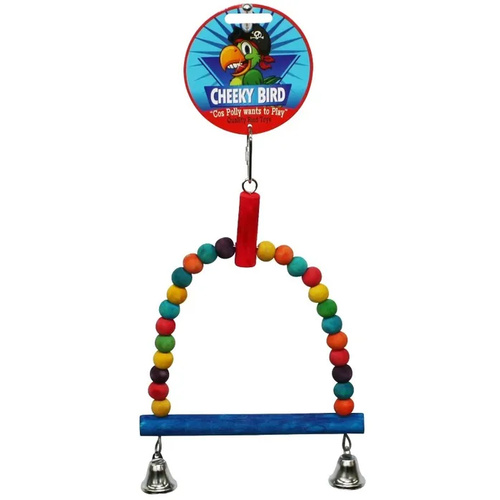 Cheeky Bird Small Wooden Bird Swing B0881