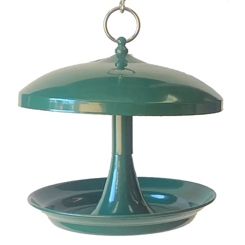 Percell Metal Outdoor Bird Feeder Green B1602