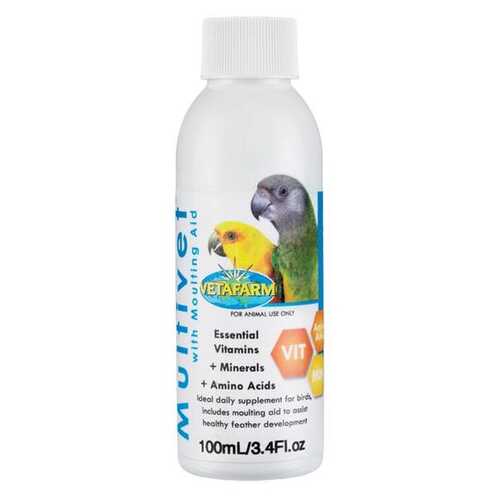 Vetafarm Multivet 100ml with Moulting Aid Vitamins Minerals Amino Acids