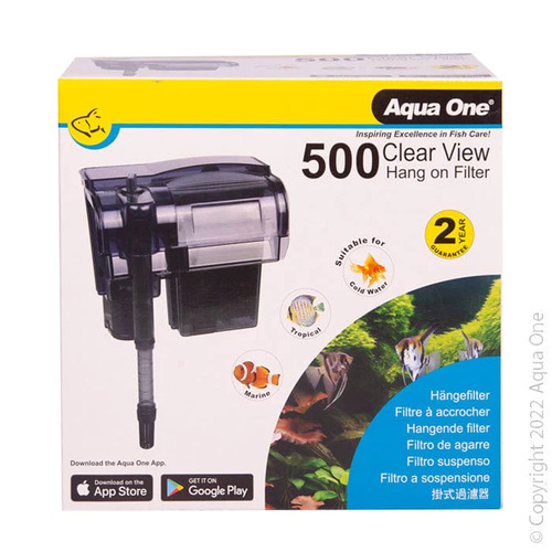 Aqua One Clear View Hang On Filter 500 Waterfall Hang On Back 29028