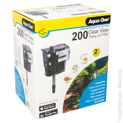 Aqua One Clear View Hang On Filter 200 Waterfall Hang On Back 29059