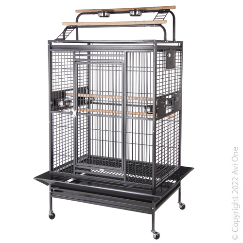 Avi One Parrot Cage With Play Pen 403SB Black