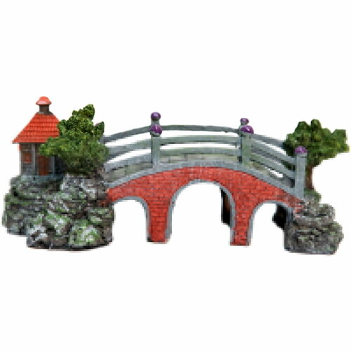 Aqua One Bridge With Hut Ornament 37119
