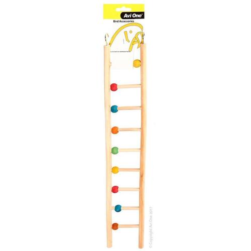 Avi One Bird Toy Wooden Ladder 9 Rung with Beads 22910