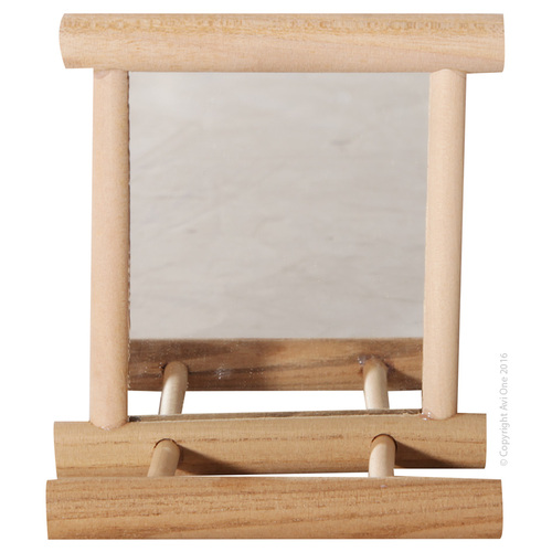 Avi One Wood Framed Mirror With Perch 12x10cm 22913