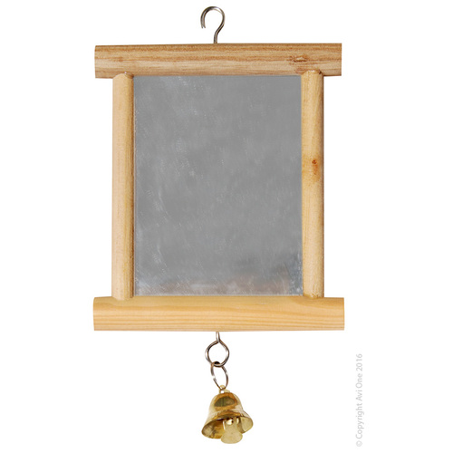 Avi One Wood Framed Mirror With Bell 15x10cm 22914