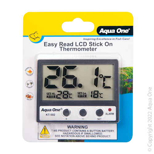 Aqua One Easy Read LCD Stick On Thermometer 10302
