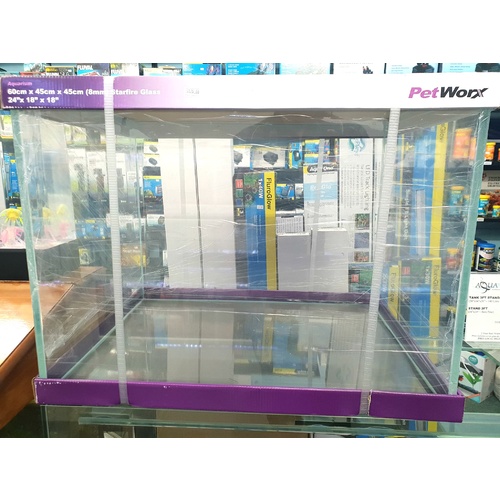 Petworx Aquarium 24X18X18" 60X45X45Cm 120L Starfire Glass Low Iron High Clarity - Pickup Only