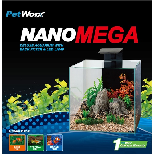 Petworx Nano Mega Aquarium 90L Filter & Lighting