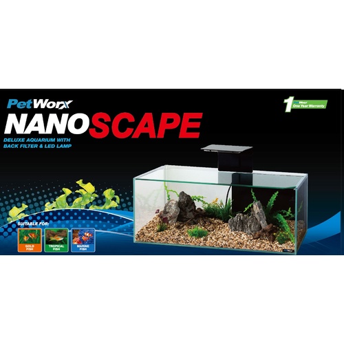 Petworx Nano Scape 45L Aquarium Set Filter & Led Light