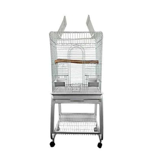Petworx XL Square Top Parrot Cage Set MB-3 Includes Stand Assorted White/Black